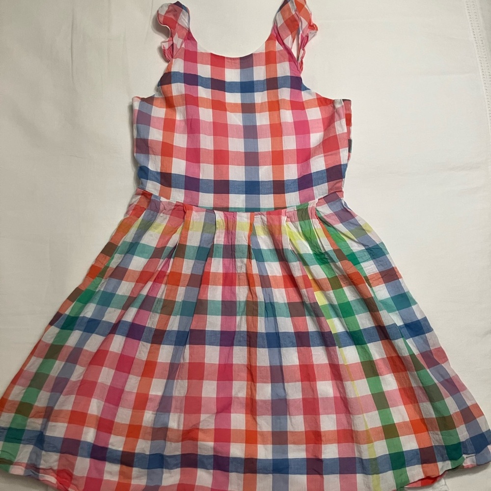 Crewcuts girls ruffle trim plaid dress